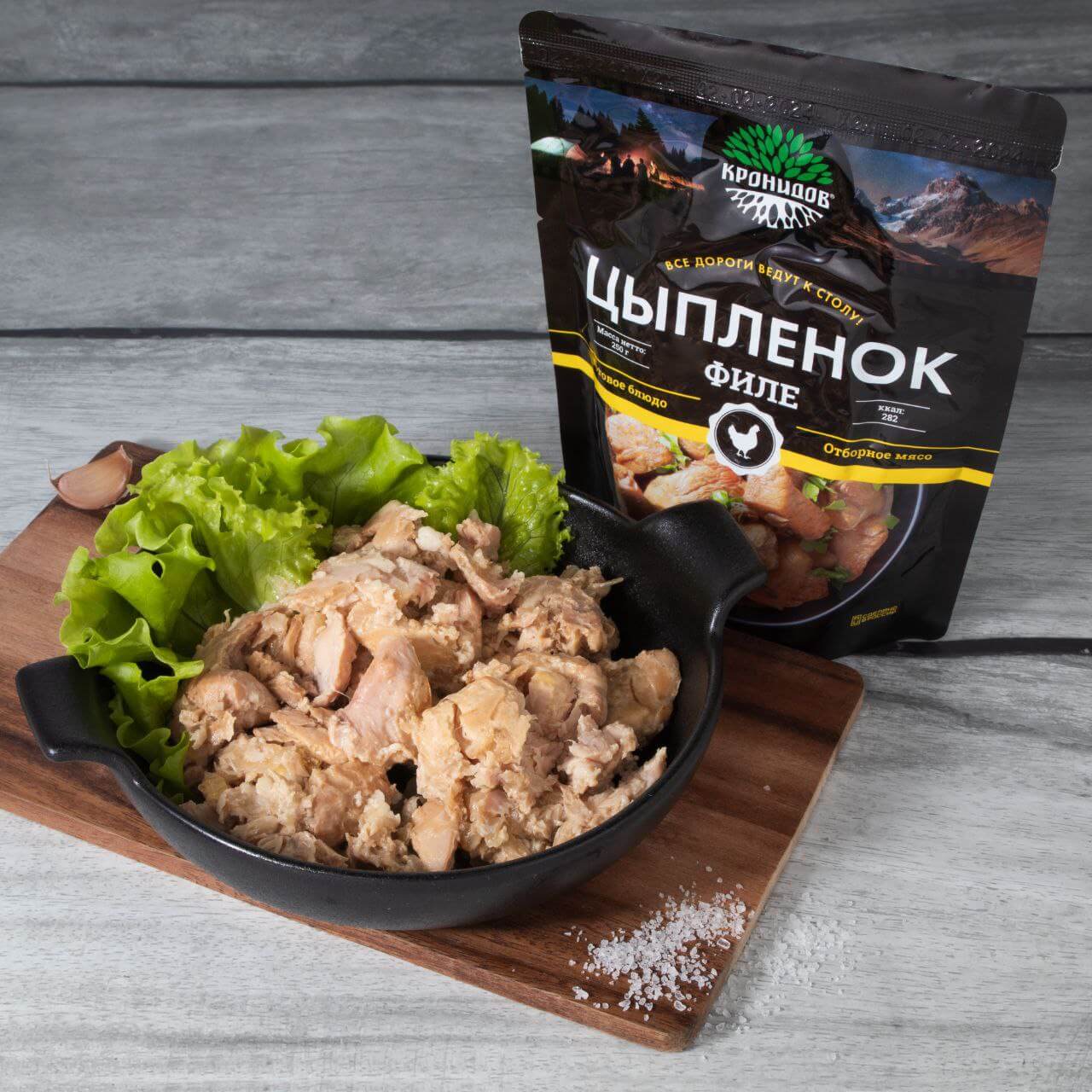Мясо цыпленка в собственном соку - готовое филе курицы в консерве Кронидов
